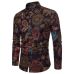 2018 New Spring &Autumn Shirts Fashion Trend Folk Men Ethnic Flowers Printed Casual Hawaiian Long Sleeves Dress Shirts 4XL 5XL