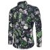 2018 New Spring &Autumn Shirts Fashion Trend Folk Men Ethnic Flowers Printed Casual Hawaiian Long Sleeves Dress Shirts 4XL 5XL