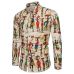 2018 New Spring &Autumn Shirts Fashion Trend Folk Men Ethnic Flowers Printed Casual Hawaiian Long Sleeves Dress Shirts 4XL 5XL