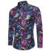 2018 New Spring &Autumn Shirts Fashion Trend Folk Men Ethnic Flowers Printed Casual Hawaiian Long Sleeves Dress Shirts 4XL 5XL