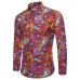 2018 New Spring &Autumn Shirts Fashion Trend Folk Men Ethnic Flowers Printed Casual Hawaiian Long Sleeves Dress Shirts 4XL 5XL