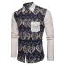 2018 New Spring &Autumn Shirts Fashion Trend Folk Men Ethnic Flowers Printed Casual Hawaiian Long Sleeves Dress Shirts 4XL 5XL