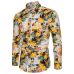 2018 New Spring &Autumn Shirts Fashion Trend Folk Men Ethnic Flowers Printed Casual Hawaiian Long Sleeves Dress Shirts 4XL 5XL