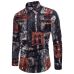 2018 New Spring &Autumn Shirts Fashion Trend Folk Men Ethnic Flowers Printed Casual Hawaiian Long Sleeves Dress Shirts 4XL 5XL