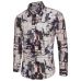 2018 New Spring &Autumn Shirts Fashion Trend Folk Men Ethnic Flowers Printed Casual Hawaiian Long Sleeves Dress Shirts 4XL 5XL