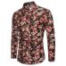 2018 New Spring &Autumn Shirts Fashion Trend Folk Men Ethnic Flowers Printed Casual Hawaiian Long Sleeves Dress Shirts 4XL 5XL