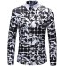 2018 Retro Floral Printed Man Casual Shirts Fashion Classic Men Dress Shirt Breathable Men's Long Sleeve Brand Clothing