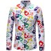 2018 Retro Floral Printed Man Casual Shirts Fashion Classic Men Dress Shirt Breathable Men's Long Sleeve Brand Clothing