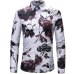 2018 Retro Floral Printed Man Casual Shirts Fashion Classic Men Dress Shirt Breathable Men's Long Sleeve Brand Clothing