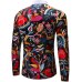 2018 Retro Floral Printed Man Casual Shirts Fashion Classic Men Dress Shirt Breathable Men's Long Sleeve Brand Clothing