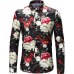 2018 Retro Floral Printed Man Casual Shirts Fashion Classic Men Dress Shirt Breathable Men's Long Sleeve Brand Clothing