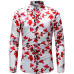 2018 Retro Floral Printed Man Casual Shirts Fashion Classic Men Dress Shirt Breathable Men's Long Sleeve Brand Clothing