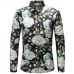 2018 Retro Floral Printed Man Casual Shirts Fashion Classic Men Dress Shirt Breathable Men's Long Sleeve Brand Clothing