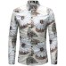 2018 Retro Floral Printed Man Casual Shirts Fashion Classic Men Dress Shirt Breathable Men's Long Sleeve Brand Clothing