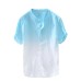 2019 Brand New Summer Men's Cool And Thin Breathable Collar Hanging Dyed Gradient Cotton Shirt M-3XL chemise homme  #50