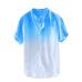 2019 Brand New Summer Men's Cool And Thin Breathable Collar Hanging Dyed Gradient Cotton Shirt M-3XL chemise homme  #50