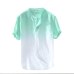 2019 Brand New Summer Men's Cool And Thin Breathable Collar Hanging Dyed Gradient Cotton Shirt M-3XL chemise homme  #50