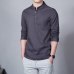 2019 Fashion Long sleeve Men's shirts male casual Linen shirt men Brand Plus size Asian size camisas DX366