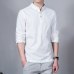 2019 Fashion Long sleeve Men's shirts male casual Linen shirt men Brand Plus size Asian size camisas DX366