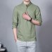 2019 Fashion Long sleeve Men's shirts male casual Linen shirt men Brand Plus size Asian size camisas DX366