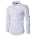 2019 Men casual Shirt Mandarin Collar Breathable Comfy Traditional Chinese Style Cotton Polyester long sleeve shirts EU size