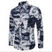 2019 New Fashion Casual Men Shirt Long Sleeve Europe Style Slim Fit Shirt Men High Quality Cotton Floral Shirts Mens Clothes