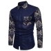 2019 New Fashion Casual Men Shirt Long Sleeve Europe Style Slim Fit Shirt Men High Quality Cotton Floral Shirts Mens Clothes