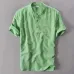 2019 New Summer Brand Shirt Men Short Sleeve Loose Thin Cotton Linen Shirt Male Fashion Solid Color Trend O-Neck Tees