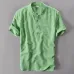 2019 New Summer Brand Shirt Men Short Sleeve Loose Thin Cotton Linen Shirt Male Fashion Solid Color Trend O-Neck Tees