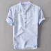 2019 New Summer Brand Shirt Men Short Sleeve Loose Thin Cotton Linen Shirt Male Fashion Solid Color Trend O-Neck Tees
