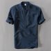 2019 New Summer Brand Shirt Men Short Sleeve Loose Thin Cotton Linen Shirt Male Fashion Solid Color Trend O-Neck Tees