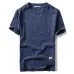 2019 New Summer Brand Shirt Men Short Sleeve Loose Thin Cotton Linen Shirt Male Fashion Solid Color Trend V-Neck Tees Hi-Q
