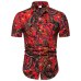 2019 New Summer Mens Short Sleeve Beach Hawaiian Shirts Cotton Casual Floral Shirts Camisa Masculina Regular Plus Size 5XL  TC