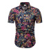 2019 New Summer Mens Short Sleeve Beach Hawaiian Shirts Cotton Casual Floral Shirts Camisa Masculina Regular Plus Size 5XL  TC