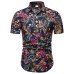 2019 New Summer Mens Short Sleeve Beach Hawaiian Shirts Cotton Casual Floral Shirts Camisa Masculina Regular Plus Size 5XL  TC