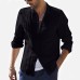 2019 Plus Size Summer New Men Shirt Baggy Cotton Linen Solid Long Sleeve Button Retro long Shirts Tops S-2XL camisa masculina