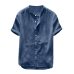 2019 Plus Size Summer New Men Shirt Baggy Cotton Linen Solid Short Sleeve Retro Shirts Tops 2XL camisa masculina chemise homme