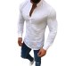 2019 Sexy Men Long Sleeves V Neck Blouse Summer Fashion Casual Cool Clothing Slim Fit Tees Tops Male Breathable Linen Shirts