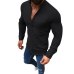 2019 Sexy Men Long Sleeves V Neck Blouse Summer Fashion Casual Cool Clothing Slim Fit Tees Tops Male Breathable Linen Shirts