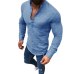 2019 Sexy Men Long Sleeves V Neck Blouse Summer Fashion Casual Cool Clothing Slim Fit Tees Tops Male Breathable Linen Shirts