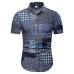 2019 summer new men's casual short-sleeved flower shirt large size S-5XL thin section cotton comfortable breathable  shirt