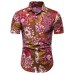 2019 summer new men's casual short-sleeved flower shirt large size S-5XL thin section cotton comfortable breathable  shirt