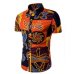 Asian Size M-5XL Large Size Men's Shirts Cotton linen Casual Short Sleeve Shirt men fashion printing Shirts Dress shirt