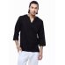 Chinese style linen shirt Plus size 4XL/5XL men casual Breathable white soft three quarter shirt Camisa masculina TX55