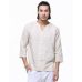 Chinese style linen shirt Plus size 4XL/5XL men casual Breathable white soft three quarter shirt Camisa masculina TX55