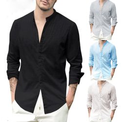 Classic Men Business Shirts Smart Casual Luxury Slim Long Sleeve COTTON&LINEN Shirts