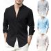 Classic Men Business Shirts Smart Casual Luxury Slim Long Sleeve COTTON&LINEN Shirts