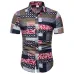 FFXZSJ Brand 2019 summer Men's short sleeve Linen shirt printing floral shirt Lapel Casual Shirts Hawaii European size 26 color