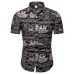 FFXZSJ Brand 2019 summer Men's short sleeve Linen shirt printing floral shirt Lapel Casual Shirts Hawaii European size 26 color