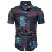 FFXZSJ Brand 2019 summer Men's short sleeve Linen shirt printing floral shirt Lapel Casual Shirts Hawaii European size 26 color